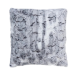 Coussin effet fourrure gris marbré