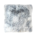 Coussin effet fourrure gris