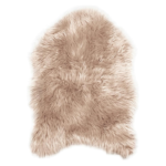 tapis fausse fourrure beige poils longs