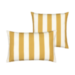 Coussins rayés jaune/blanc