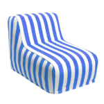 Fauteuil rayé bleu/blanc